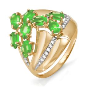 Золотое кольцо КЮЗ Del'ta D312285 с фианитом и хризолитом D312285 фото