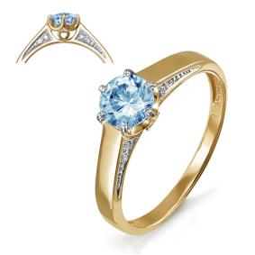 Золотое кольцо КЮЗ Del'ta D312431 с топазом и фианитом D312431 фото