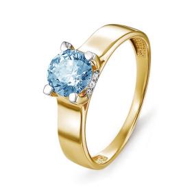 Золотое кольцо КЮЗ Del'ta D312438 с топазом и фианитом D312438 фото