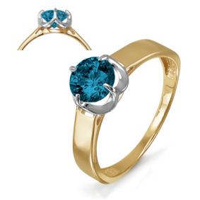 Золотое кольцо КЮЗ Del'ta D312487 с Лондон топазом D312487 фото