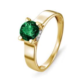 Золотое кольцо КЮЗ Del'ta D312502 с фианитом и кварцем D312502 фото