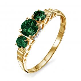 Золотое кольцо КЮЗ Del'ta D312537с с фианитом и кварцем D312537с фото