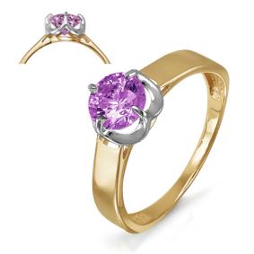 Золотое кольцо КЮЗ Del'ta D312552 с аметистом D312552 фото