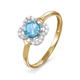 Золотое кольцо КЮЗ Del'ta D312683 с топазом и фианитом D312683 фото