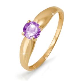 Золотое кольцо КЮЗ Del'ta D313107 с аметистом D313107 фото