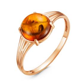 Золотое кольцо КЮЗ Del'ta D313224 с янтарём D313224 фото