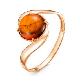Золотое кольцо КЮЗ Del'ta D313233 с янтарём D313233 фото