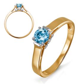 Золотое кольцо КЮЗ Del'ta D313253 с топазом и фианитом D313253 фото