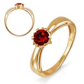 Золотое кольцо КЮЗ Del'ta D313268 с гранатом D313268 фото