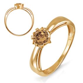 Золотое кольцо КЮЗ Del'ta D313270 с раухтопазом D313270 фото