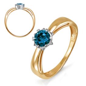Золотое кольцо КЮЗ Del'ta D313273 с Лондон топазом D313273 фото