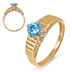 Золотое кольцо КЮЗ Del'ta D313281 с топазом D313281 фото