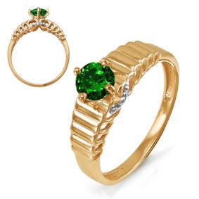 Золотое кольцо КЮЗ Del'ta D313285 с кварцем D313285 фото