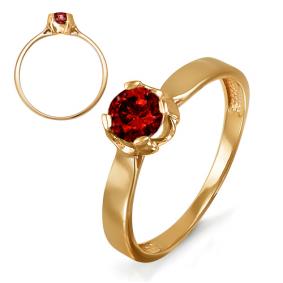 Золотое кольцо КЮЗ Del'ta D313289 с гранатом D313289 фото