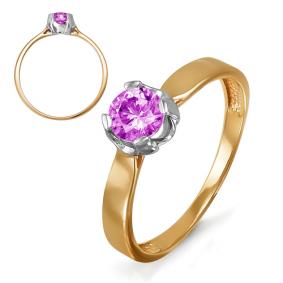 Золотое кольцо КЮЗ Del'ta D313290 с аметистом D313290 фото