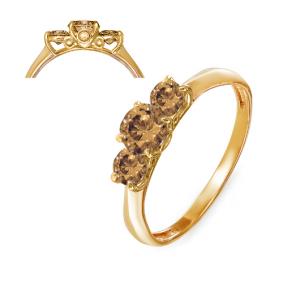 Золотое кольцо КЮЗ Del'ta D313305 с раухтопазом D313305 фото