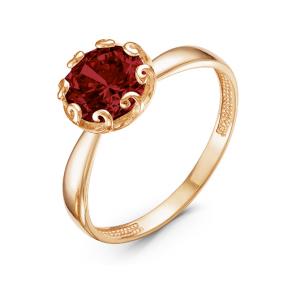 Золотое кольцо КЮЗ Del'ta D313969 с гранатом D313969 фото