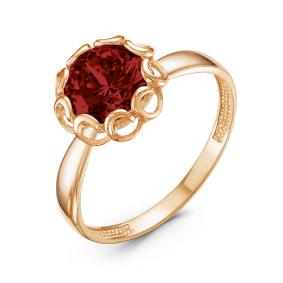 Золотое кольцо КЮЗ Del'ta D313975 с гранатом D313975 фото