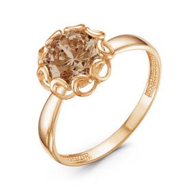 Золотое кольцо КЮЗ Del'ta D313977 с раухтопазом D313977 фото