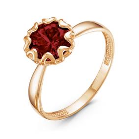 Золотое кольцо КЮЗ Del'ta D313981 с гранатом D313981 фото