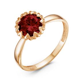 Золотое кольцо КЮЗ Del'ta D314005 с гранатом D314005 фото