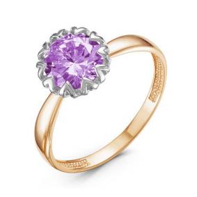 Золотое кольцо КЮЗ Del'ta D314006 с аметистом D314006 фото