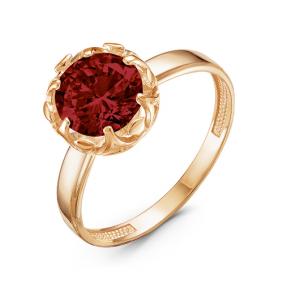 Золотое кольцо КЮЗ Del'ta D314017 с гранатом D314017 фото