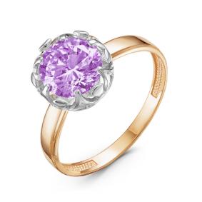 Золотое кольцо КЮЗ Del'ta D314018 с аметистом D314018 фото