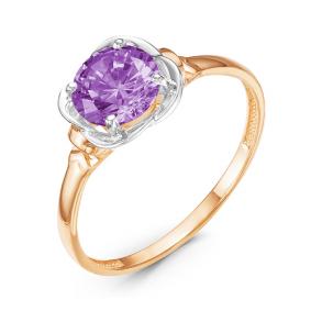 Золотое кольцо КЮЗ Del'ta D314079 с аметистом D314079 фото