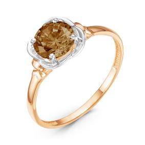 Золотое кольцо КЮЗ Del'ta D314080 с раухтопазом D314080 фото