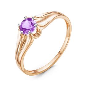 Золотое кольцо КЮЗ Del'ta D314124 с аметистом D314124 фото