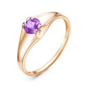 Золотое кольцо КЮЗ Del'ta D314130 с аметистом D314130 фото
