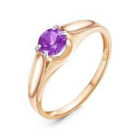 Золотое кольцо КЮЗ Del'ta D314136 с аметистом D314136 фото