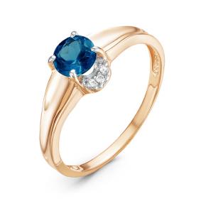 Золотое кольцо КЮЗ Del'ta D314146 с фианитом и Лондон топазом D314146 фото