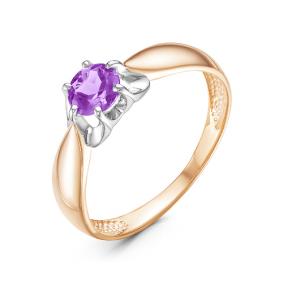 Золотое кольцо КЮЗ Del'ta D314148 с аметистом D314148 фото