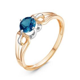 Золотое кольцо КЮЗ Del'ta D314158 с Лондон топазом D314158 фото