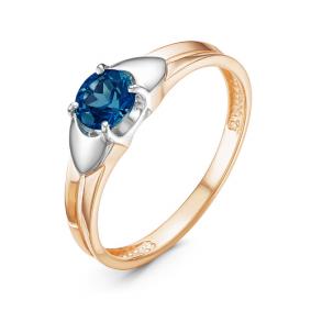 Золотое кольцо КЮЗ Del'ta D314164 с Лондон топазом D314164 фото