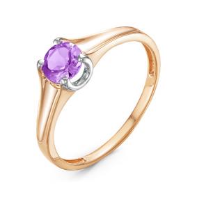 Золотое кольцо КЮЗ Del'ta D314166 с аметистом D314166 фото
