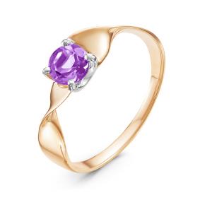 Золотое кольцо КЮЗ Del'ta D314190 с аметистом D314190 фото