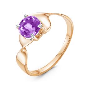 Золотое кольцо КЮЗ Del'ta D314196 с аметистом D314196 фото