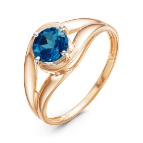 Золотое кольцо КЮЗ Del'ta D314206 с Лондон топазом D314206 фото