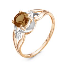 Золотое кольцо КЮЗ Del'ta D314215 с раухтопазом D314215 фото