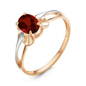 Золотое кольцо КЮЗ Del'ta D314225 с гранатом D314225 фото