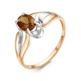 Золотое кольцо КЮЗ Del'ta D314233 с раухтопазом D314233 фото