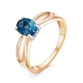 Золотое кольцо КЮЗ Del'ta D314242 с Лондон топазом D314242 фото