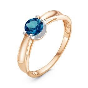 Золотое кольцо КЮЗ Del'ta D314266 с Лондон топазом D314266 фото