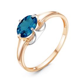 Золотое кольцо КЮЗ Del'ta D314284 с Лондон топазом D314284 фото