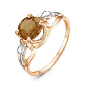 Золотое кольцо КЮЗ Del'ta D314287 с раухтопазом D314287 фото