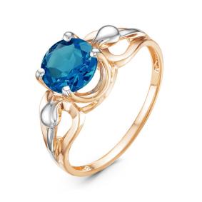 Золотое кольцо КЮЗ Del'ta D314290 с Лондон топазом D314290 фото