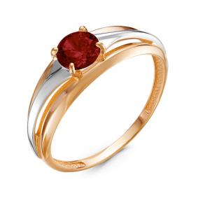 Золотое кольцо КЮЗ Del'ta D314392 с гранатом D314392 фото
